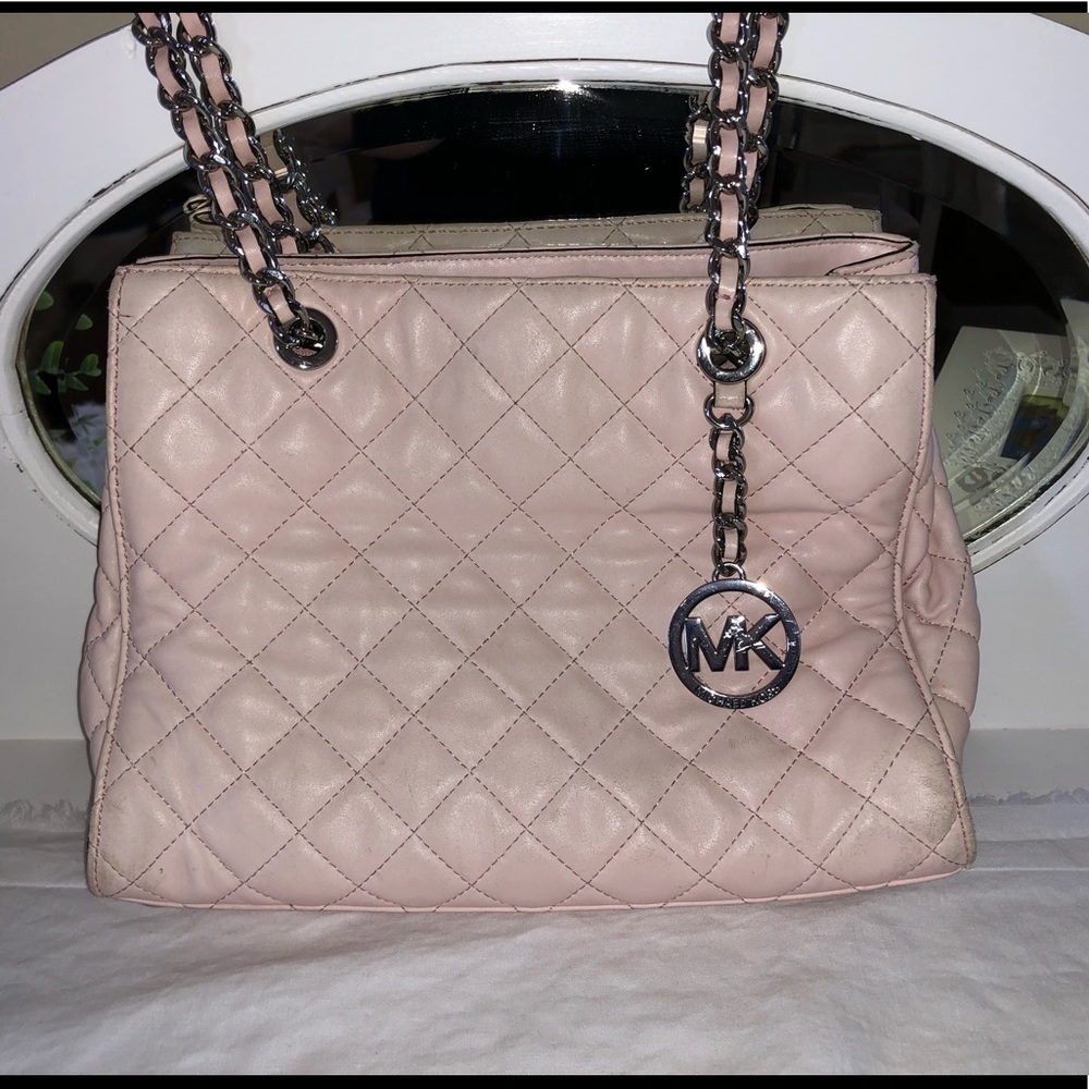 Michael Kors pale pink cushion purse